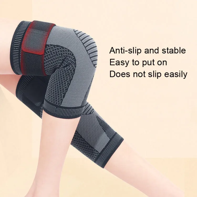 1 Pair Strap Compression Knee Pads Anti-Cold and Anti-Slip Pads, Style: Keep Warm L