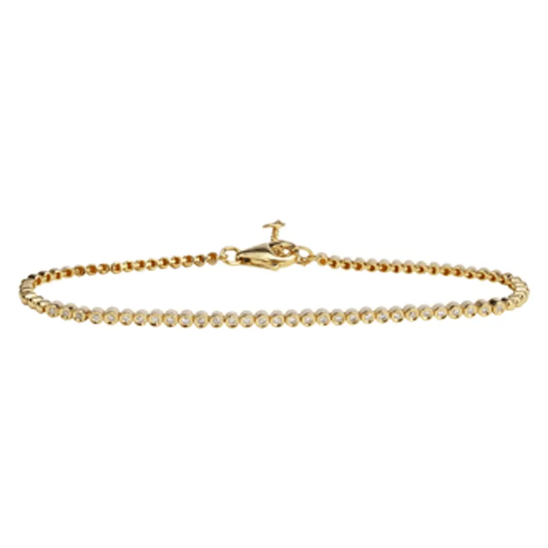 14K Gold Diamond Bezel Tennis Bracelet