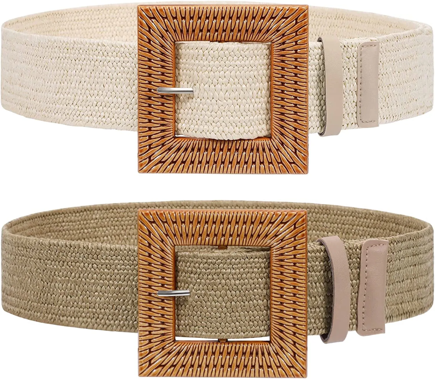 2 Pack Elastic Woven Waist Belts