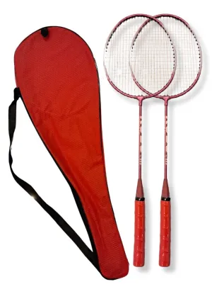 2 pcs Badminton Racket Set for Family Game, School Sports, Lightweight with Full Cover, Beginners Level