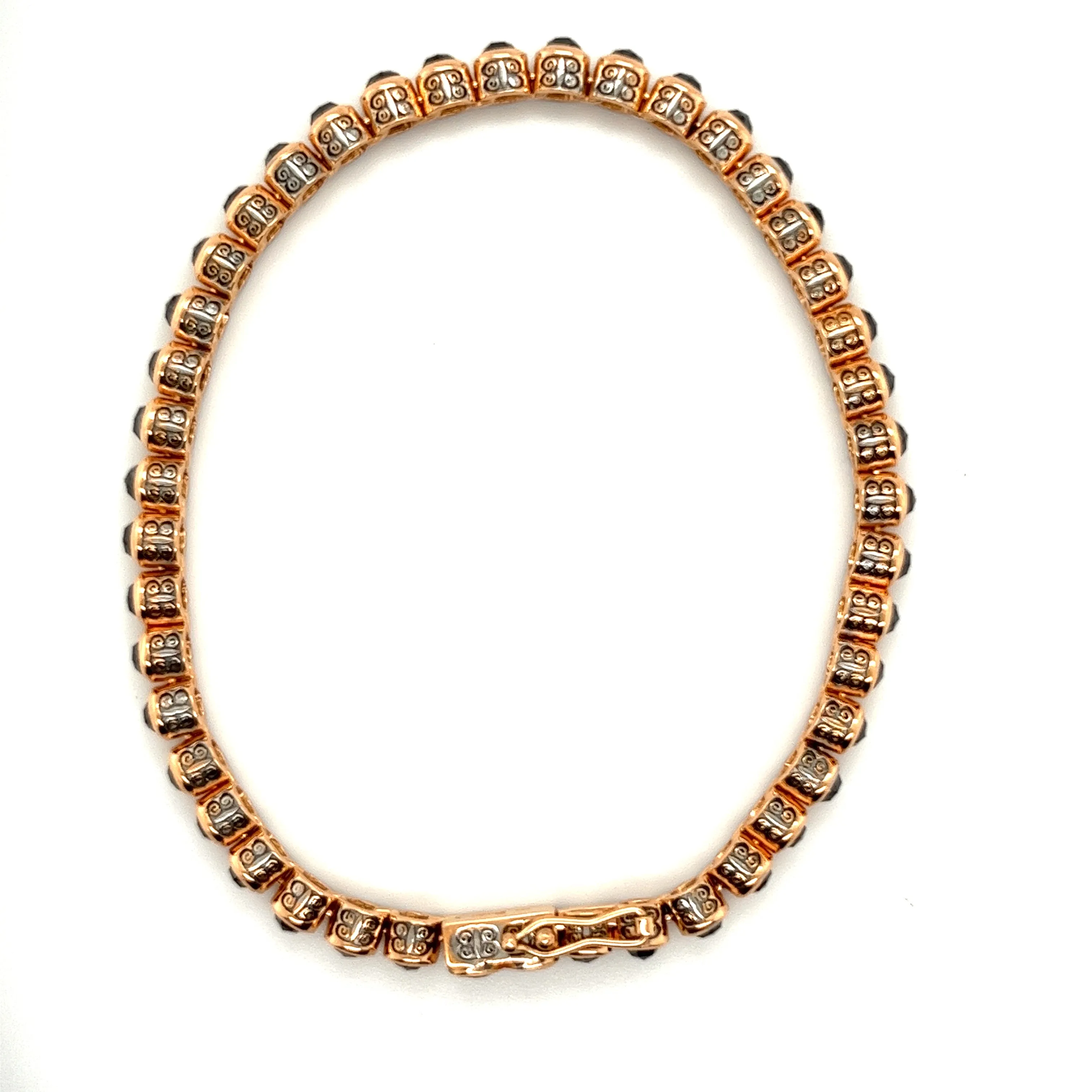 20kt Rose Gold Tennis Bracelet with Black Diamonds