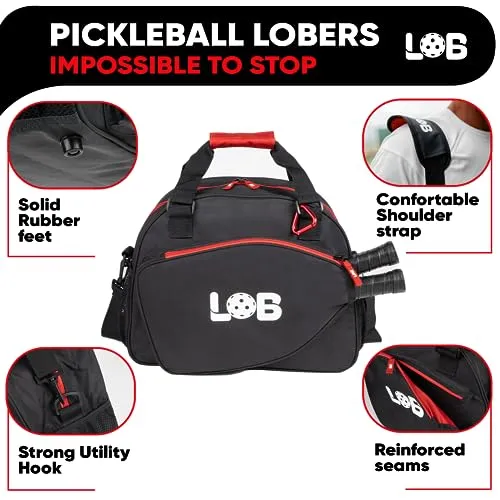 3pcs Pickleball Bag for women and men Accessories for clothing includes gifts Extra Pouch, Mesh ball bag   Fence Hook. Pickleball tote bag duffle bag Bottle Holders fits two Pickleball paddles (Black)