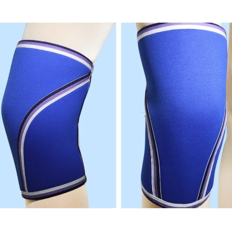 7mm SCR Neoprene Rubber Weightlifting Knee Pads Outdoor Sports Protector, Size:S(Blue)