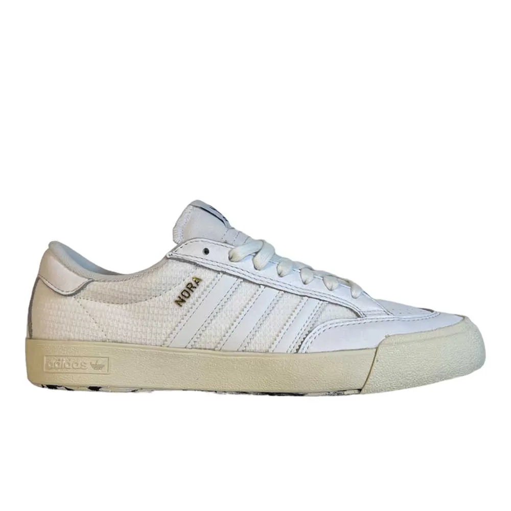 Adidas Skateboarding Nora White White Leather Knit Shoes