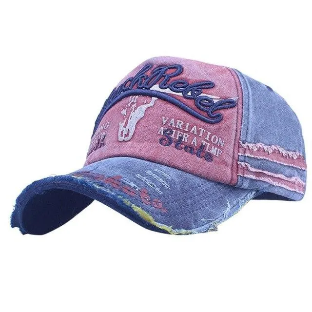 Adjustable Embroidery Letter Baseball Tennis Vintage Denim Cap