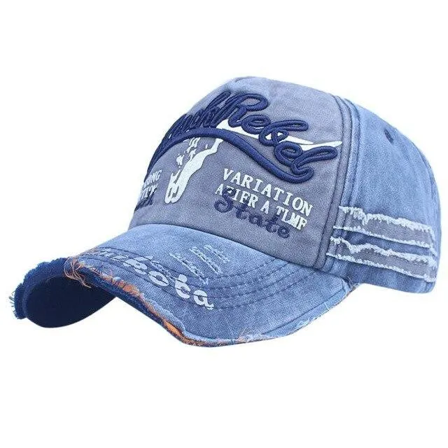 Adjustable Embroidery Letter Baseball Tennis Vintage Denim Cap