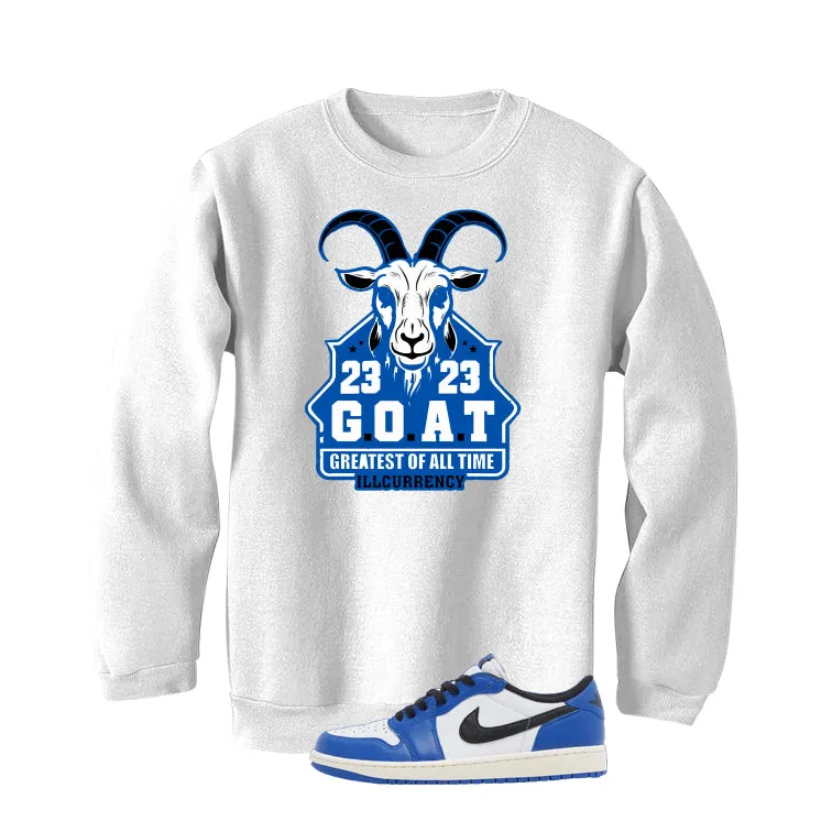 Air Jordan 1 Low OG Game Royal White T-Shirt (GOAT 23)| illcurrency