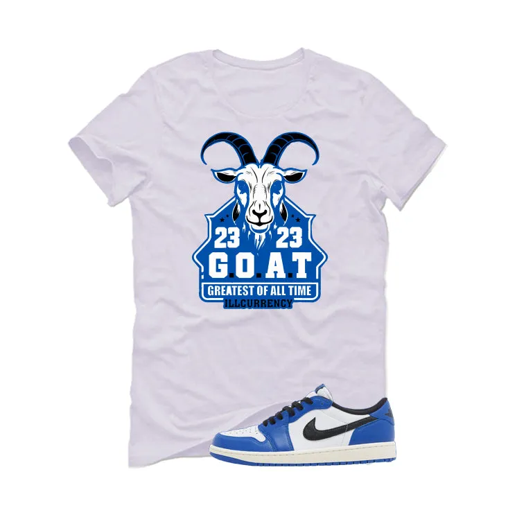 Air Jordan 1 Low OG Game Royal White T-Shirt (GOAT 23)| illcurrency