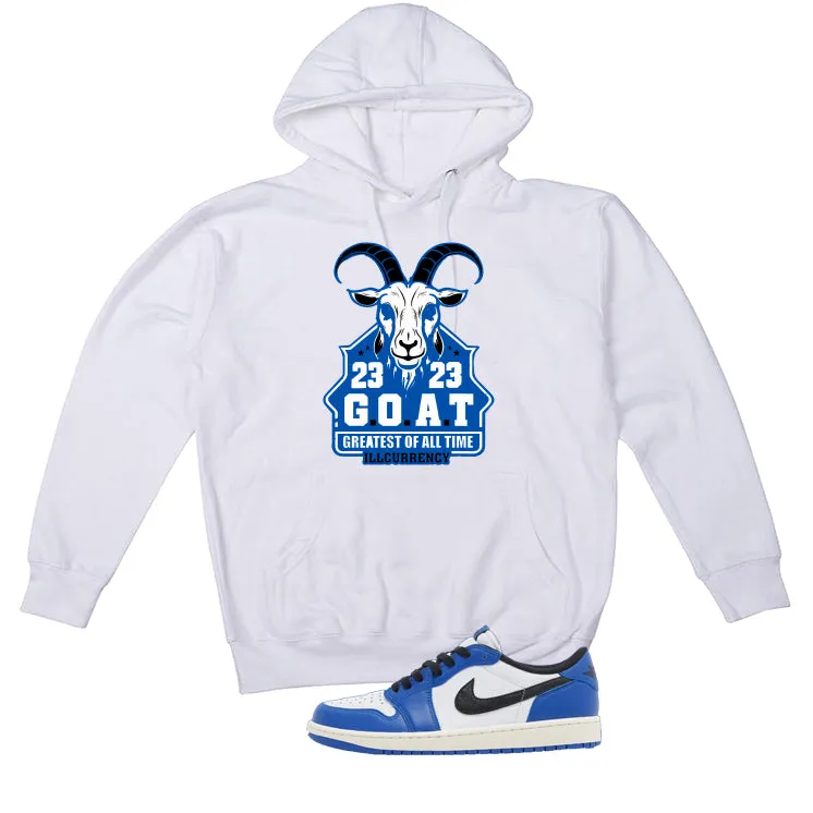 Air Jordan 1 Low OG Game Royal White T-Shirt (GOAT 23)| illcurrency