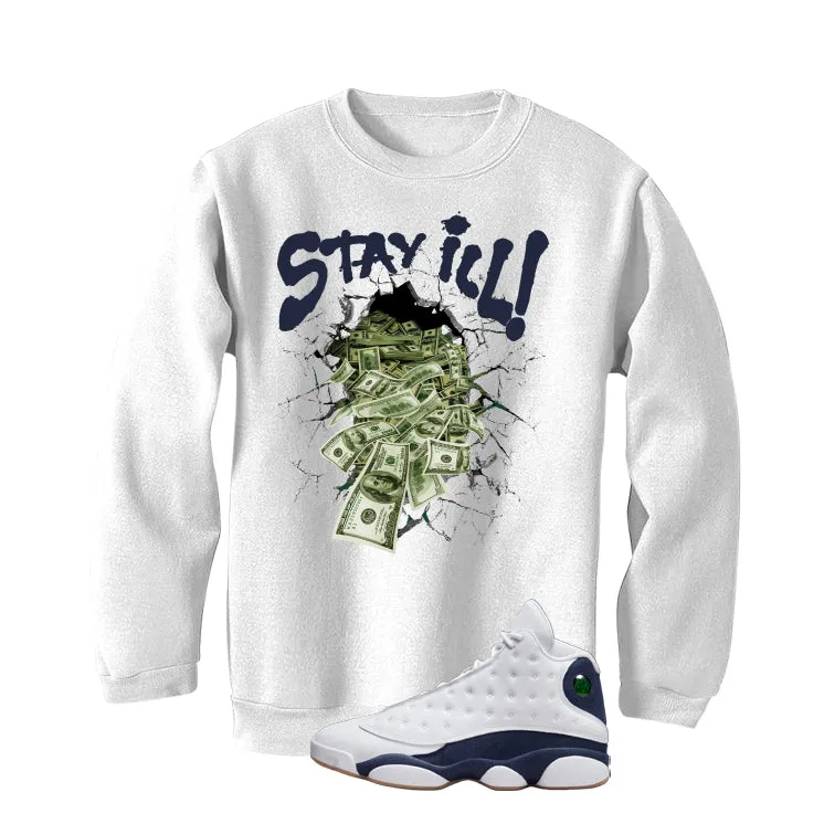 Air Jordan 13 Midnight Navy White T-Shirt (Stay ill)| illcurrency