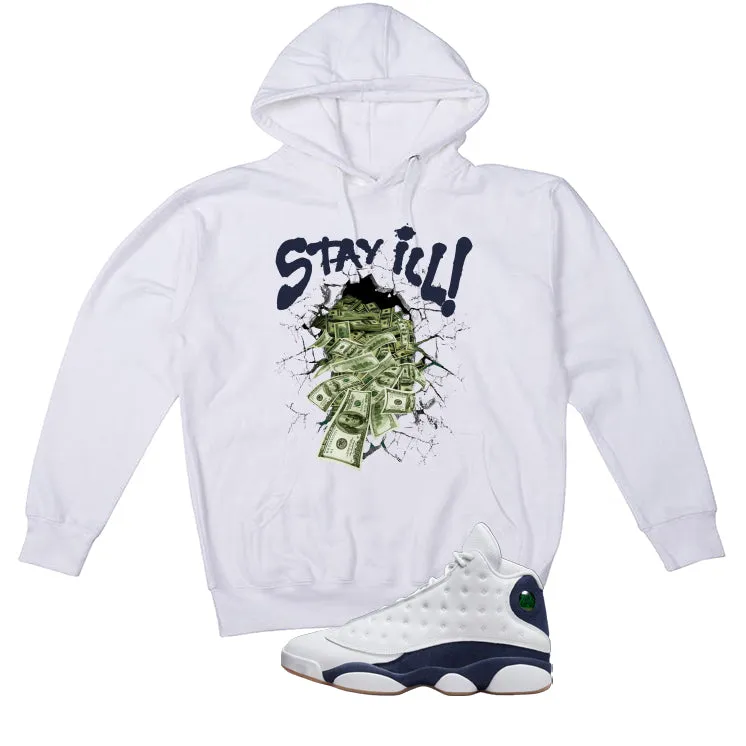 Air Jordan 13 Midnight Navy White T-Shirt (Stay ill)| illcurrency