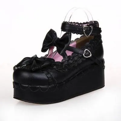 Angelic imprint~Multicolors Sweet Bow Lolita Platform Shoes