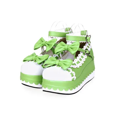 Angelic imprint~Multicolors Sweet Bow Lolita Platform Shoes