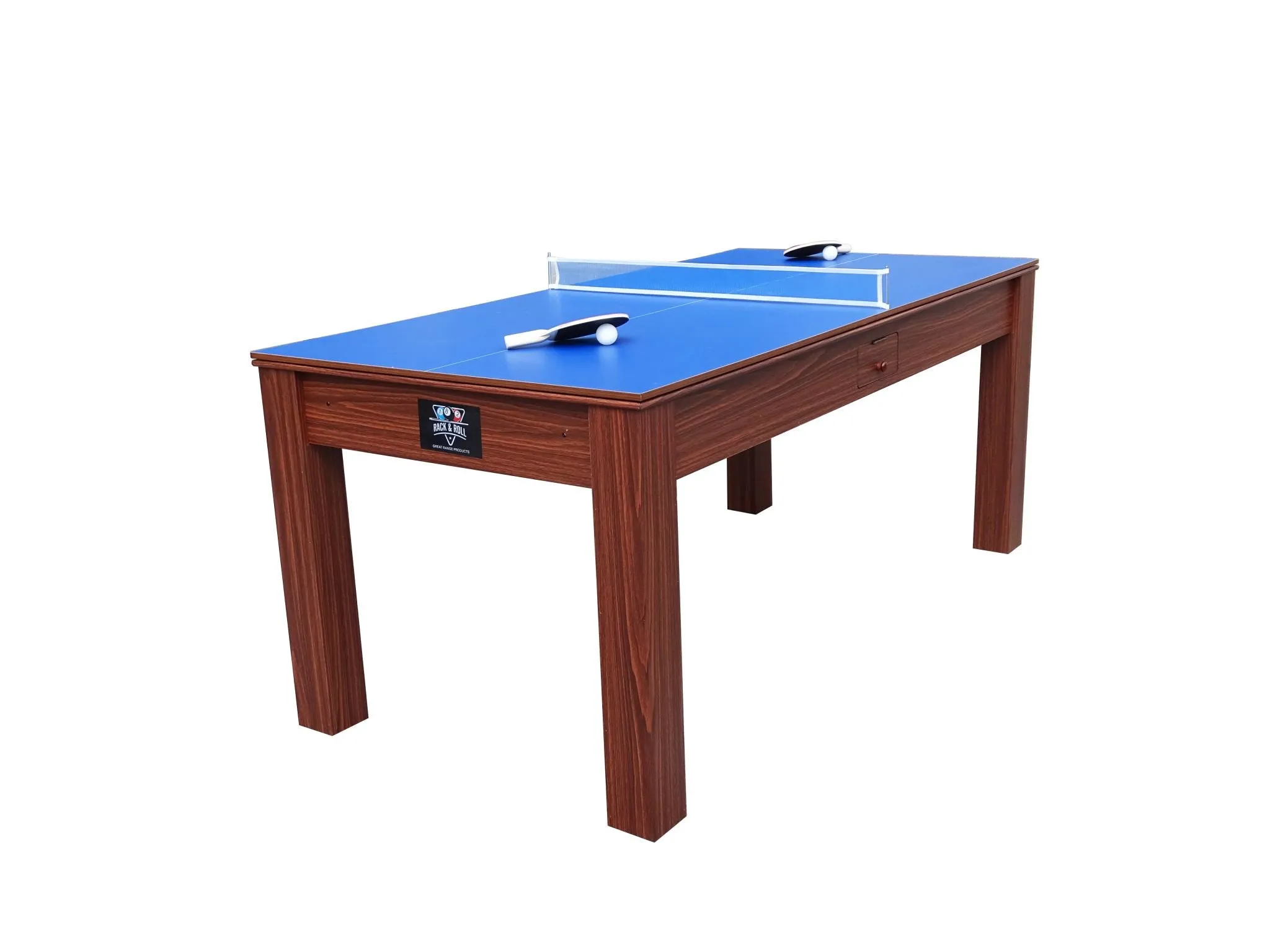 Assembled Rack & Roll Deluxe 6 ft 3 in 1 Pool Table, Table Tennis And Dining Table