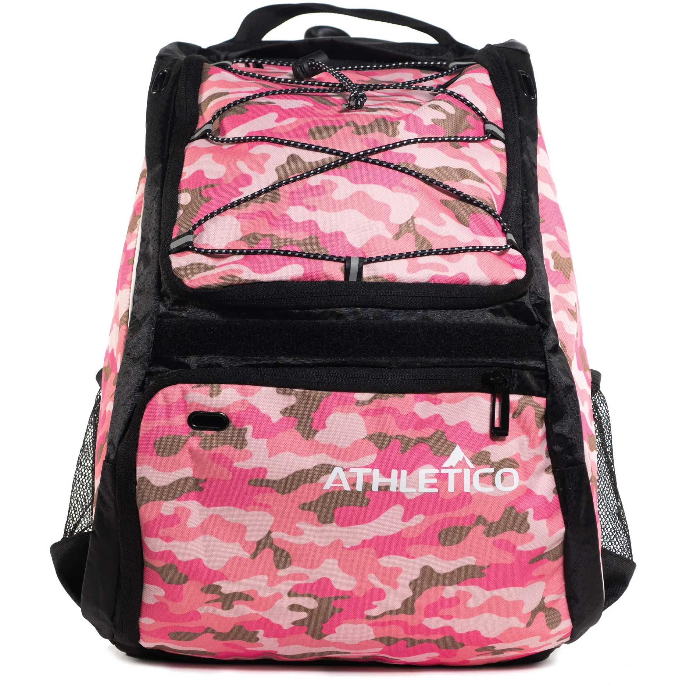 Athletico Baseball Bat Bag - Backpack for Baseball, T-Ball & Softball Equipment & Gear for Youth and Adults | Holds Bat, Helmet, Glove, Shoes |Shoe Compartment & Fence Hook (Pink Camo)