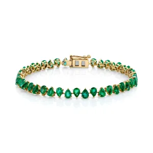 Baby Reverse Water Drop Emerald Tennis Bracelet