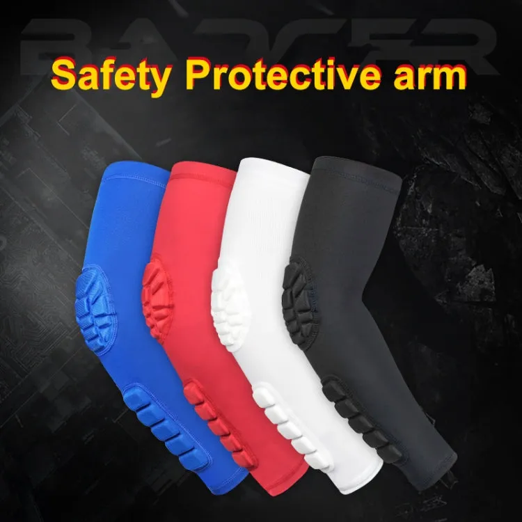 Basketball Sleeve Cellular Anti-collision Anti-slip Compression Elbow Protective Gear, Size:M(WHITE)