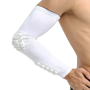 Basketball Sleeve Cellular Anti-collision Anti-slip Compression Elbow Protective Gear, Size:M(WHITE)