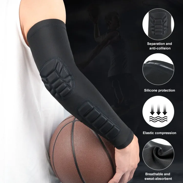 Basketball Sleeve Cellular Anti-collision Anti-slip Compression Elbow Protective Gear, Size:M(WHITE)