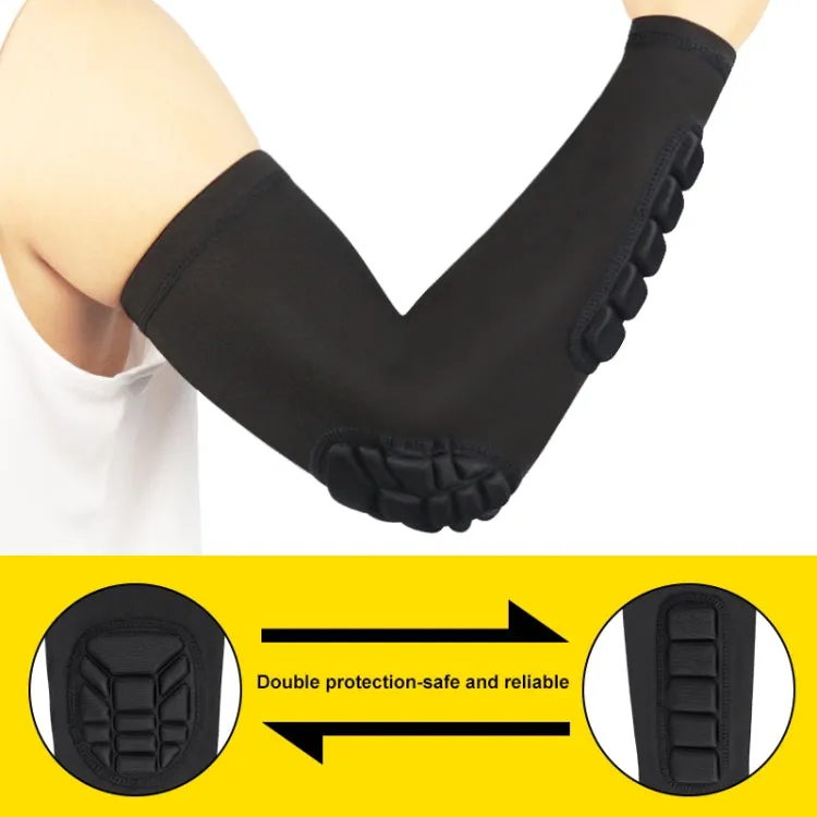 Basketball Sleeve Cellular Anti-collision Anti-slip Compression Elbow Protective Gear, Size:M(WHITE)