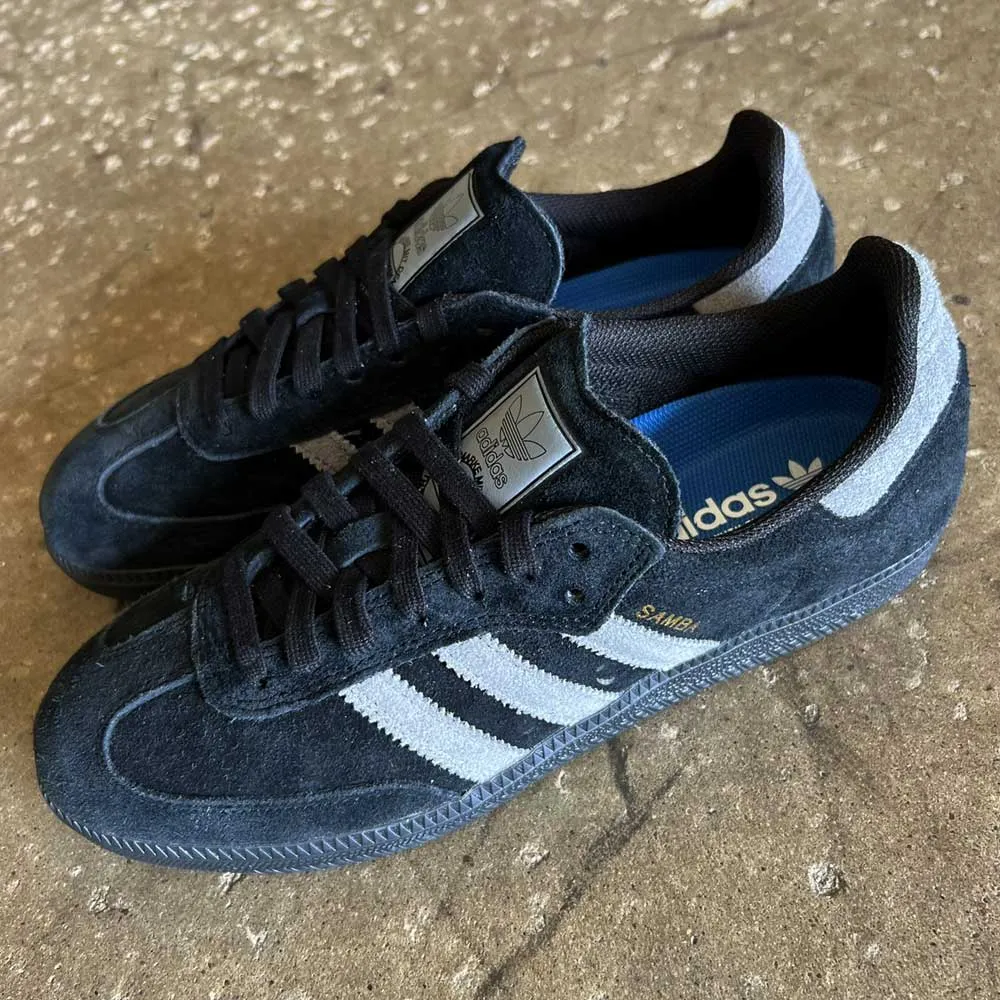 Black Gray Gold Samba ADV Adidas Skateboarding Suede Shoes