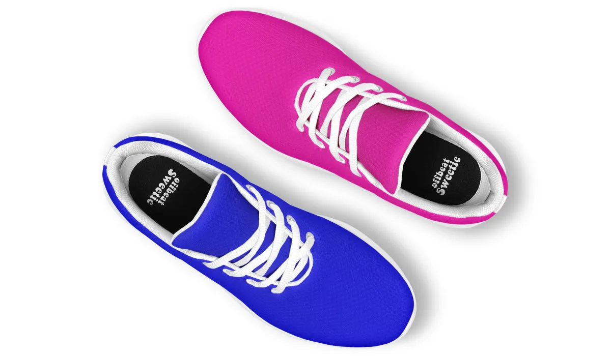 Blue And Pink Mismatch Sneakers