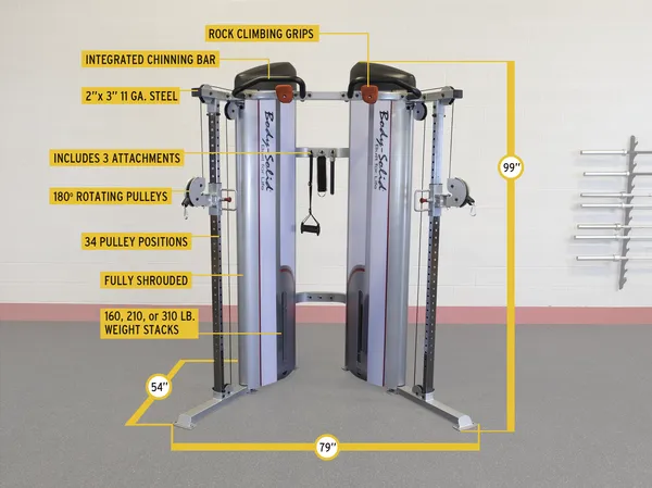 Body-Solid - PCL2 FUNCTIONAL TRAINER, 160, 310, 310 lb. STACK