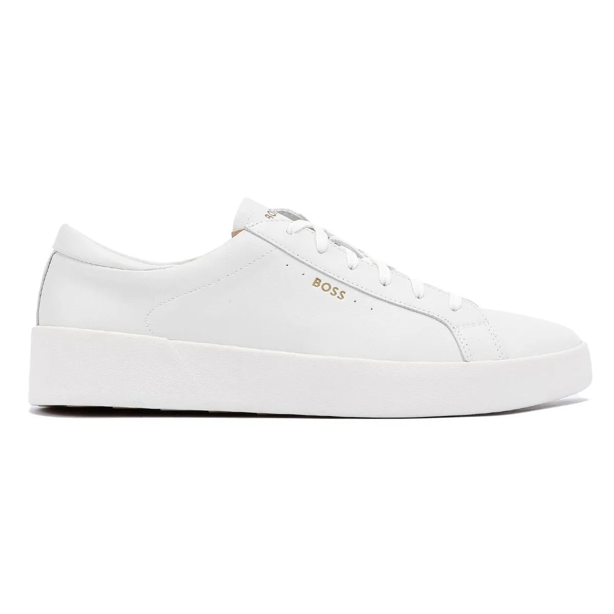 Boss Belwar Tennis Smooth Leather Men's White Trainers