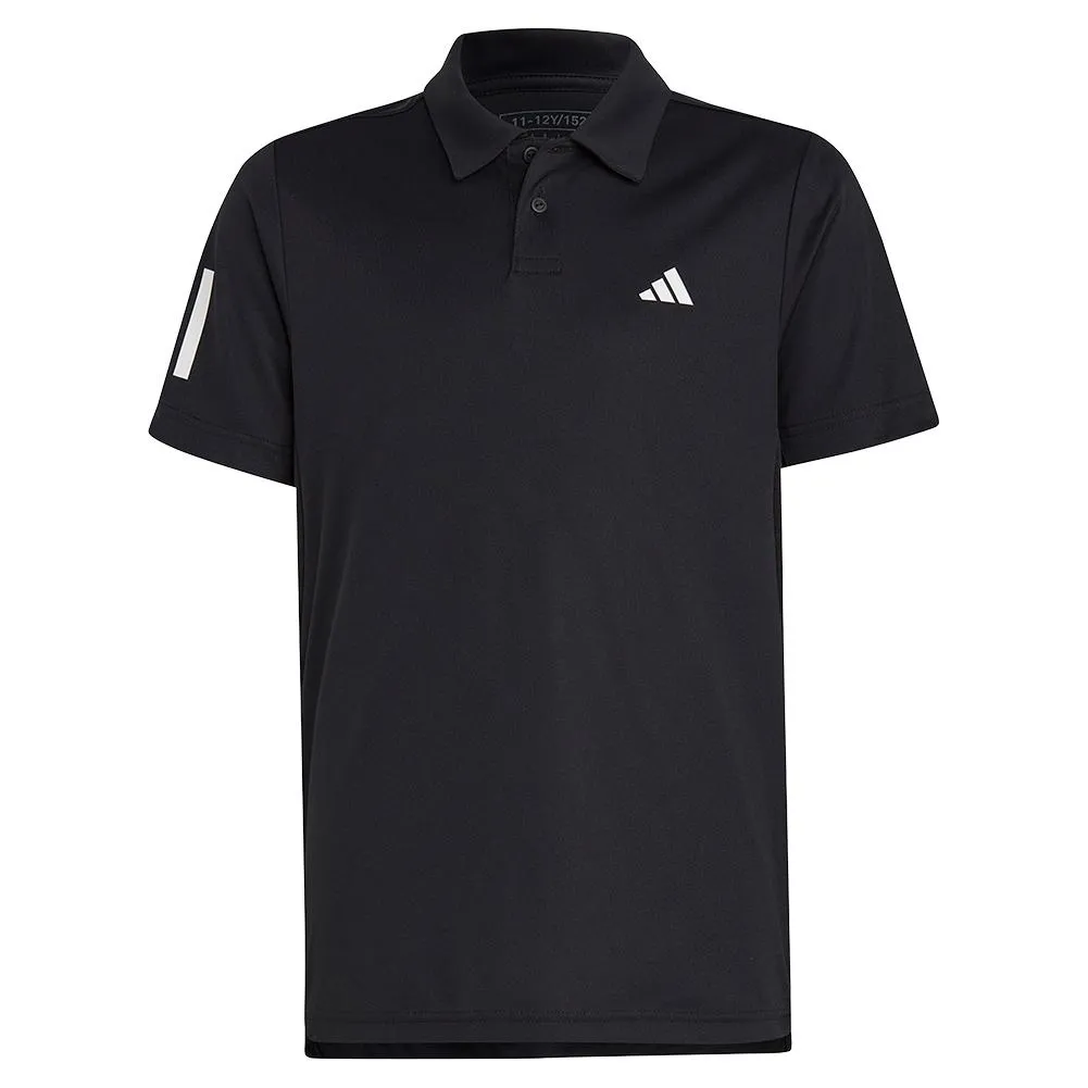 Boys' Club 3-Stripe Tennis Polo Black