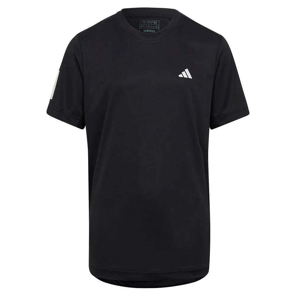 Boys' Club 3-Stripe Tennis T-Shirt Black