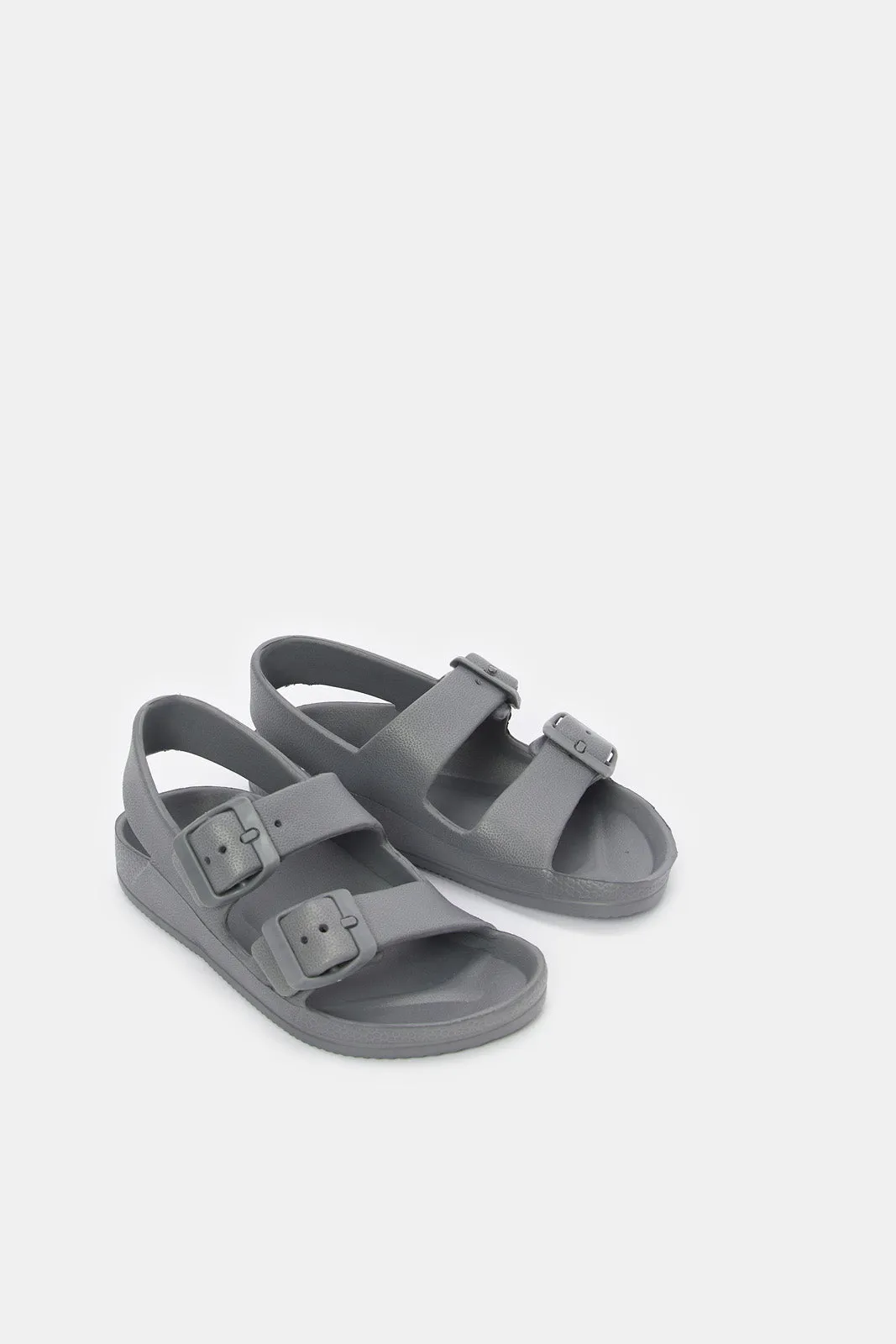 Boys Grey Buckle Slide With Backstrap