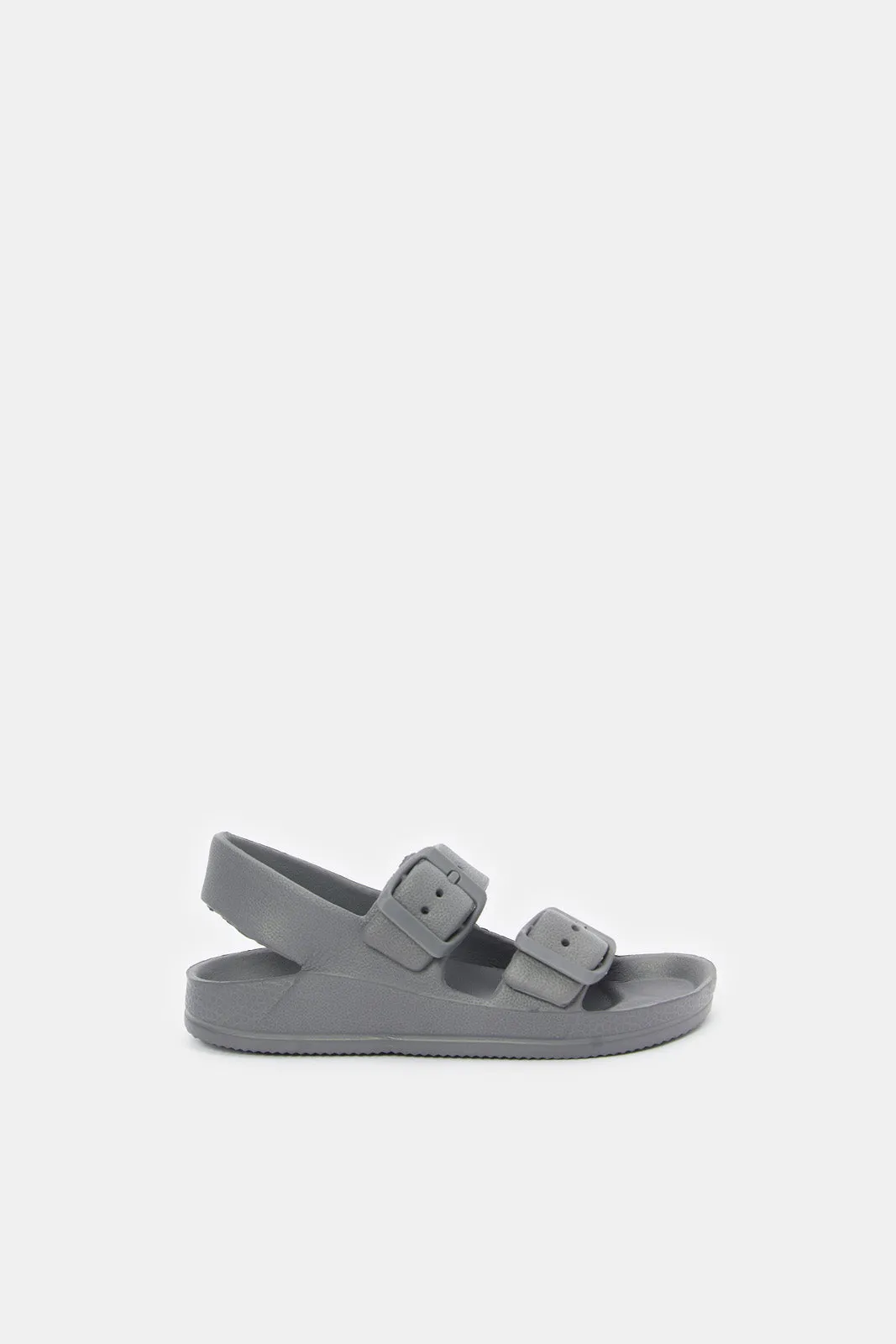 Boys Grey Buckle Slide With Backstrap