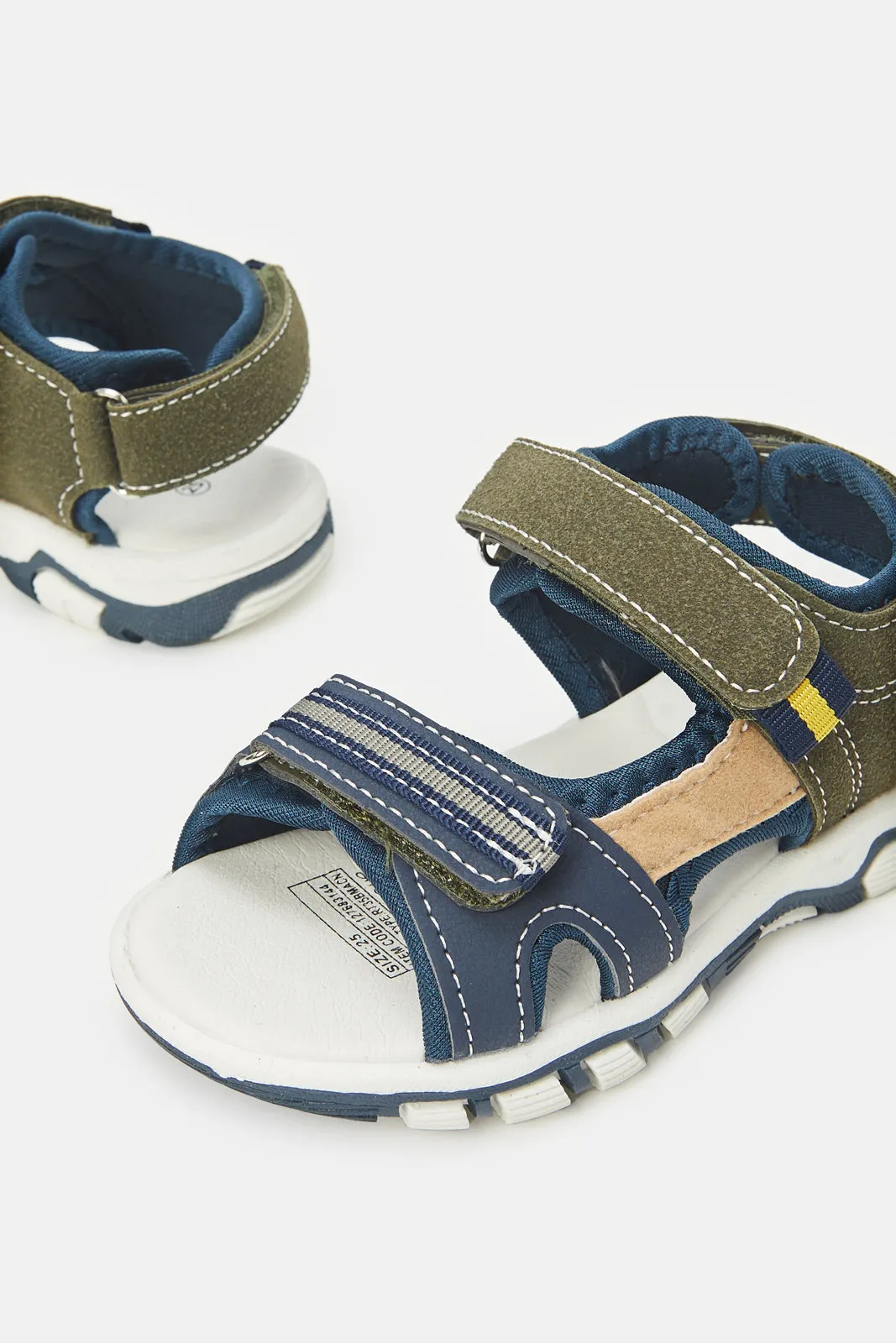 Boys Navy Colour Block Trekker Sandal