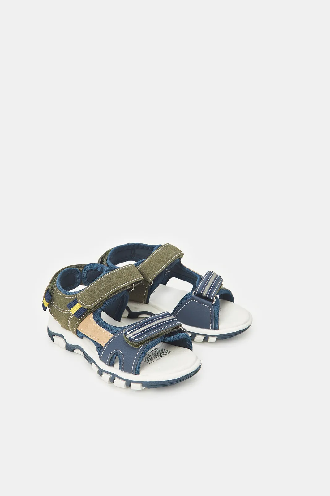 Boys Navy Colour Block Trekker Sandal