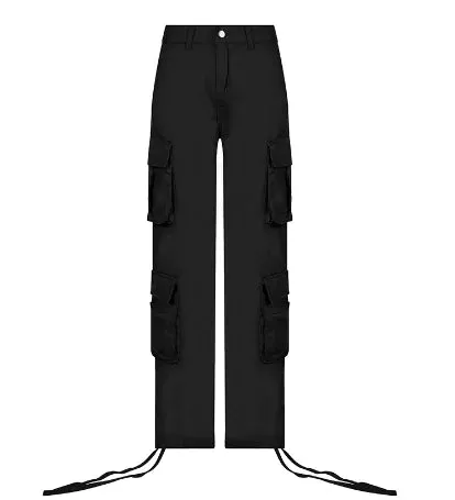 Cargo Solid Baggy Pants^