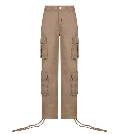 Cargo Solid Baggy Pants^