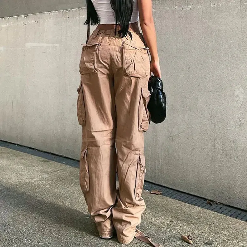 Cargo Solid Baggy Pants^