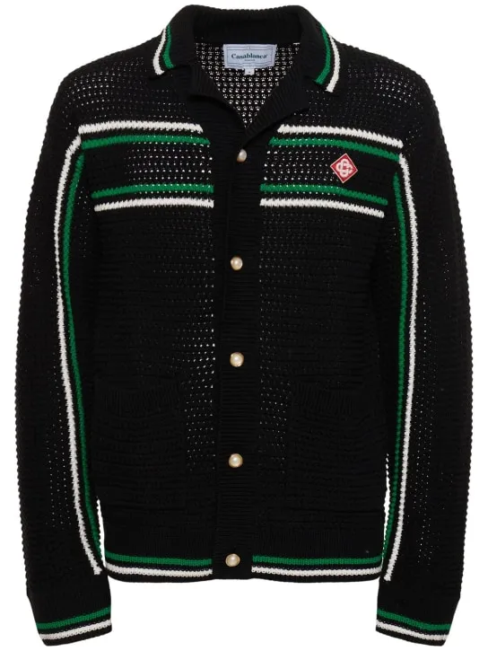 Casablanca   Crocheted cotton tennis jacket 