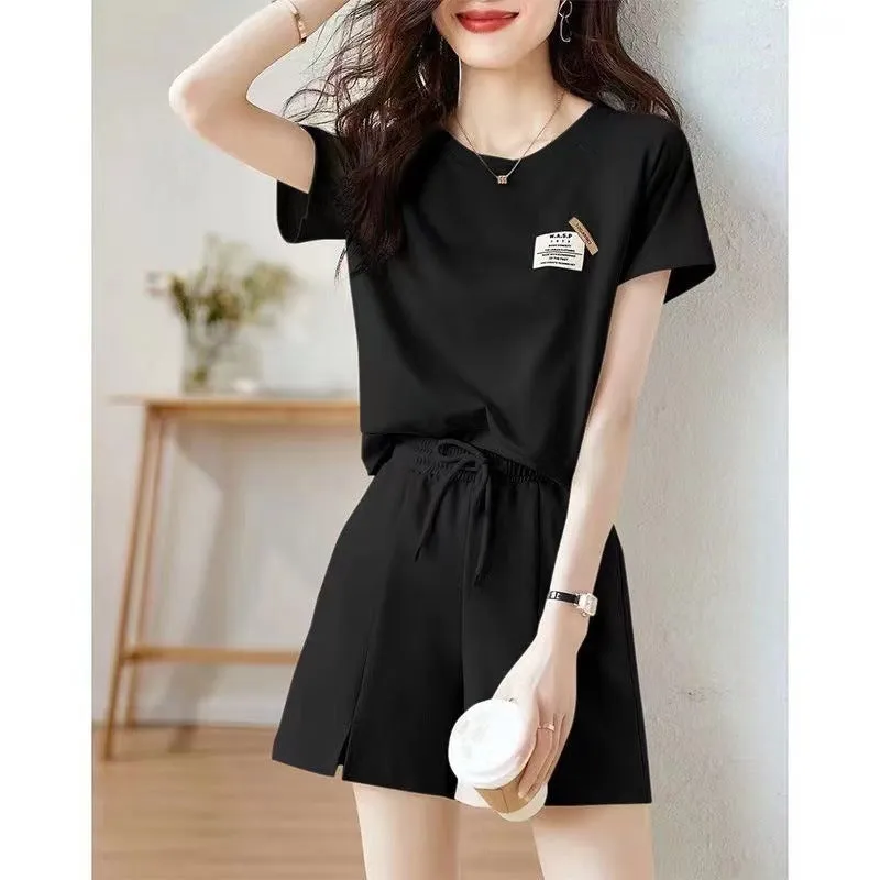 Casual Sports Suit Women's Summer  Fried Street Hot Girl Small Younger Fashion T-shirt Shorts Two-Piece Set