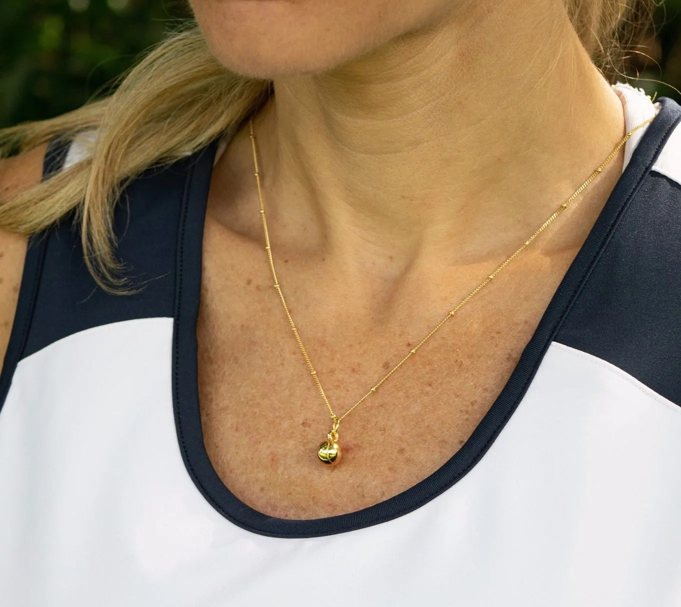 CC Sport Gold Tennis Charm Necklace