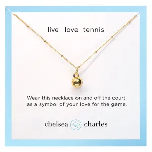 CC Sport Gold Tennis Charm Necklace