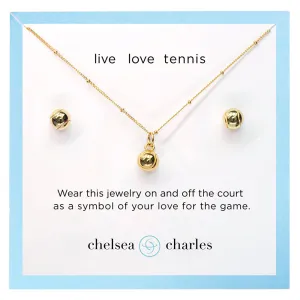 CC Sport Gold Tennis Necklace and Earrings Gift Set