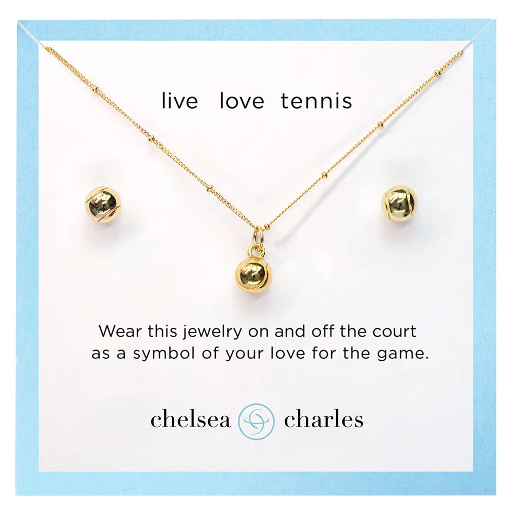 CC Sport Gold Tennis Necklace and Earrings Gift Set