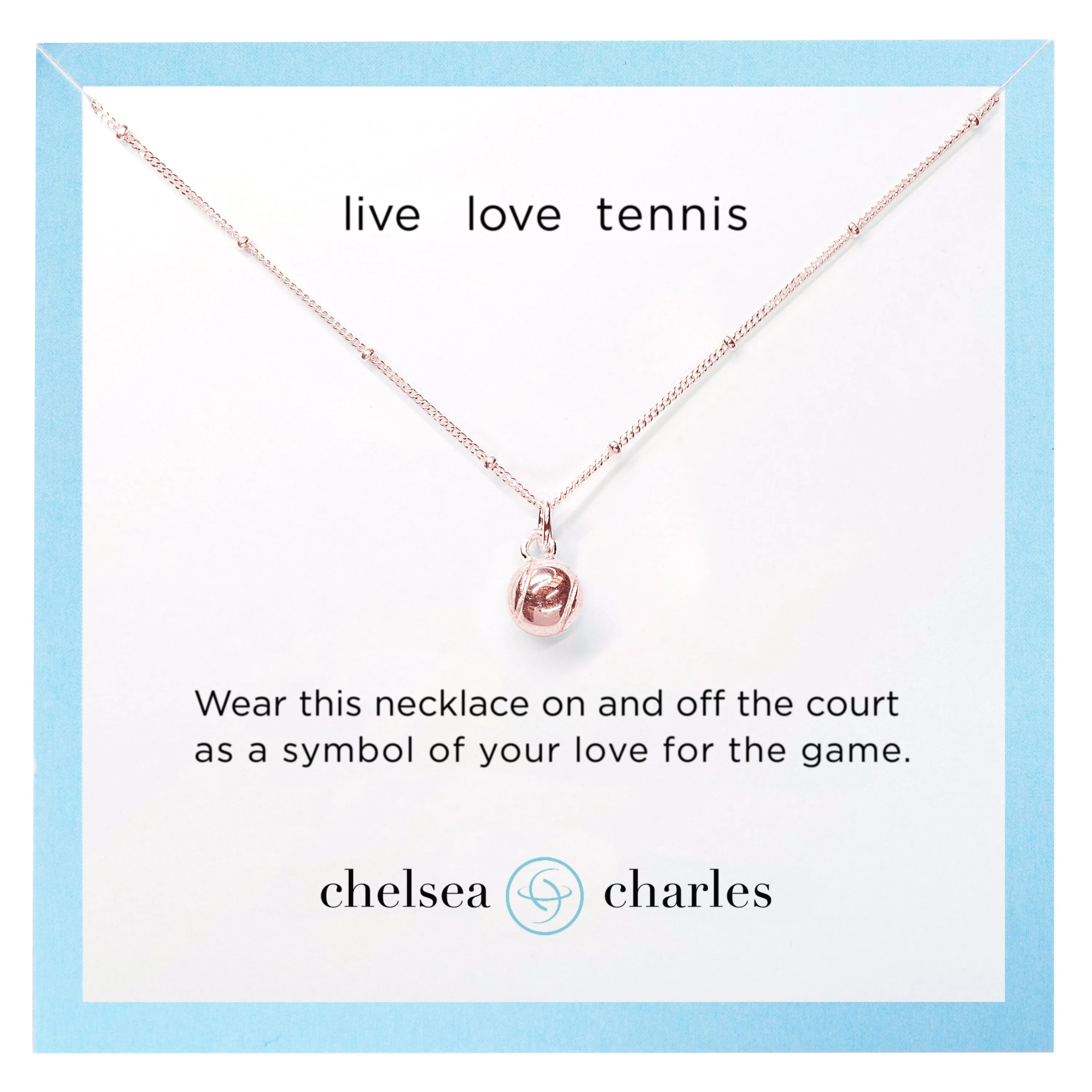 CC Sport Rose Gold Tennis Charm Necklace