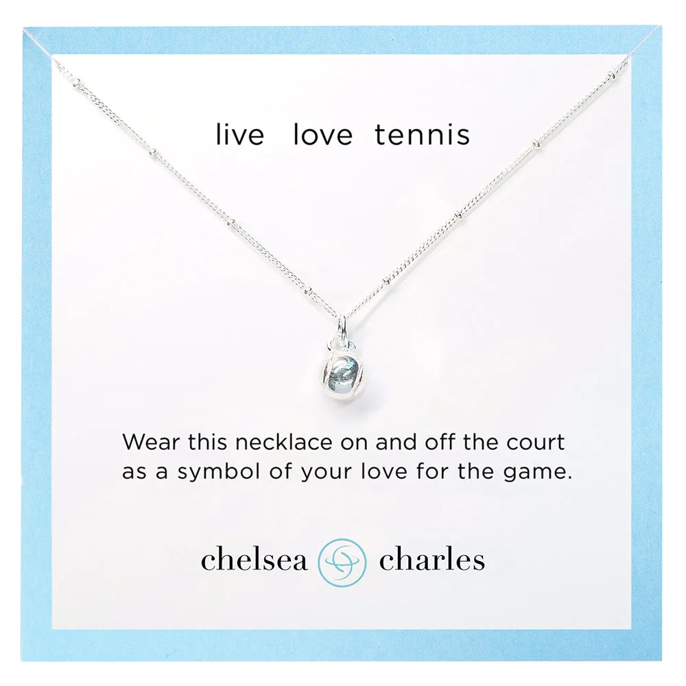 CC Sport Silver Tennis Charm Necklace