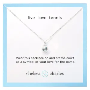 CC Sport Silver Tennis Charm Necklace