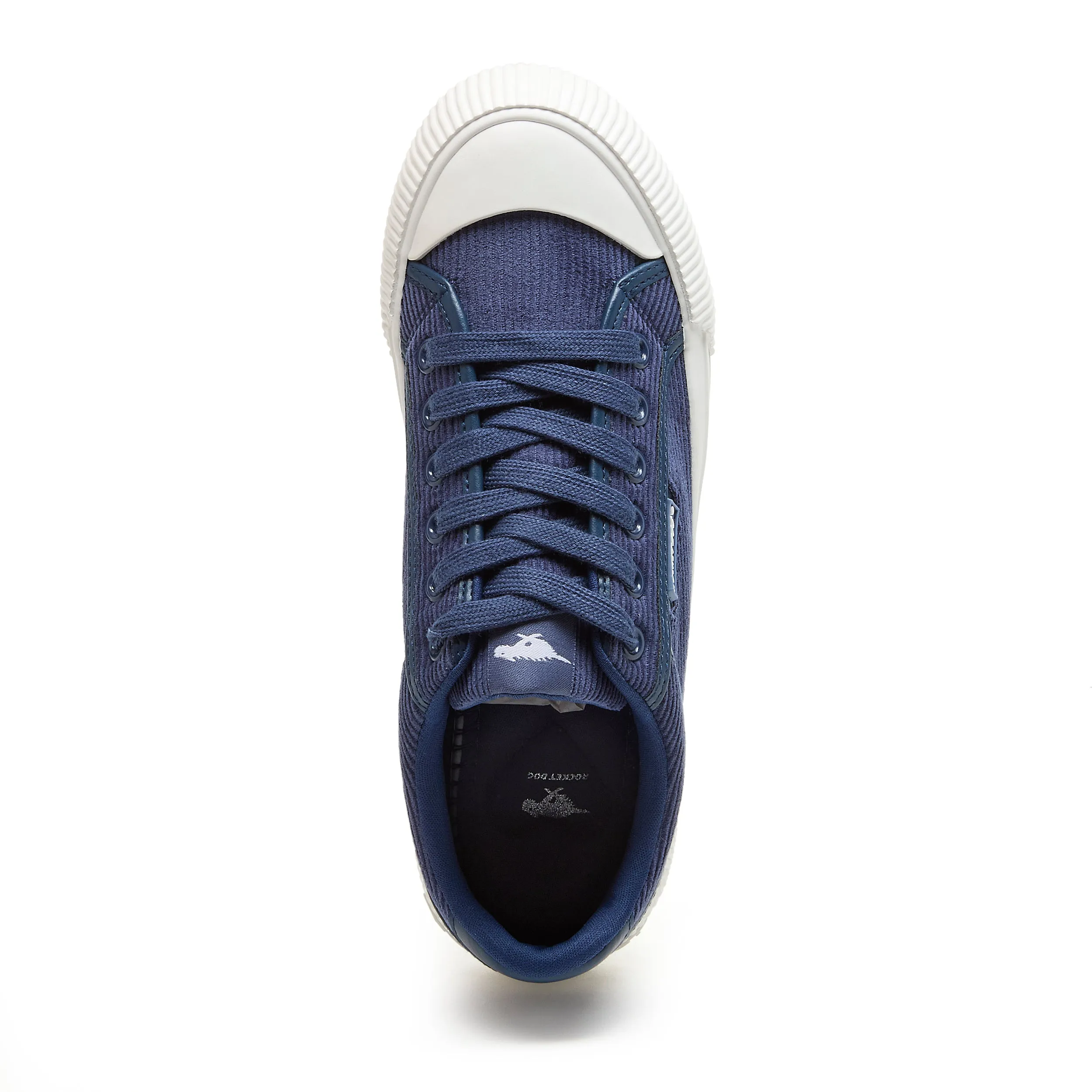 Cheery Slate Blue Corduroy Trainers