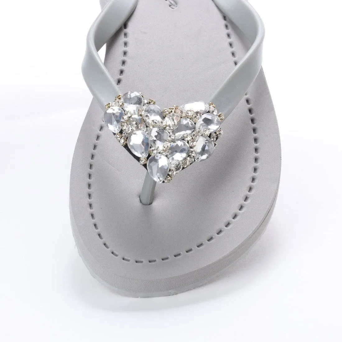 Chelsea Heart (Crystal) - Women's Flat Sandal