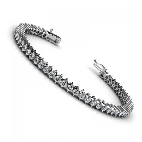 Chic 8.00 CT Round Cut Diamond Tennis Bracelet in 14KT White Gold - Bracelet