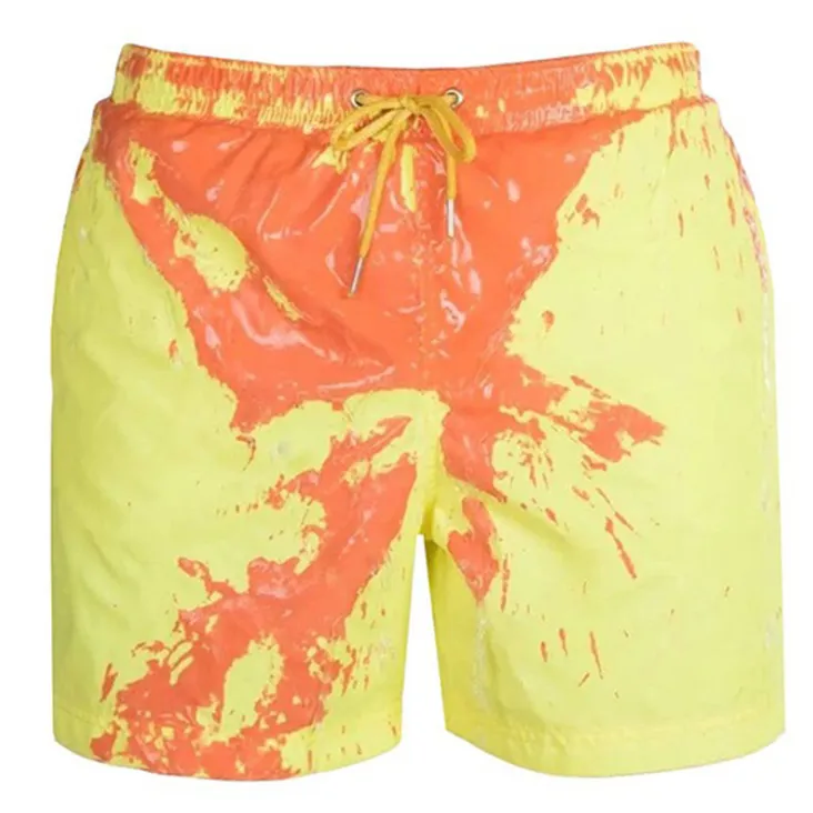 Color-changing Beach Shorts Men Swimming Surfing Board Swimwear Quick Dry Discoloration Shorts